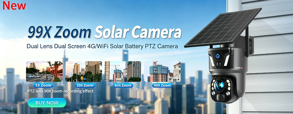 LS VISION 99X Zoom WiFi Solar Camera 4G SIM 8MP Dual Screen PTZ Outdoor Surveillance Camera PIR Ai Detection Auto Zoom Tracking