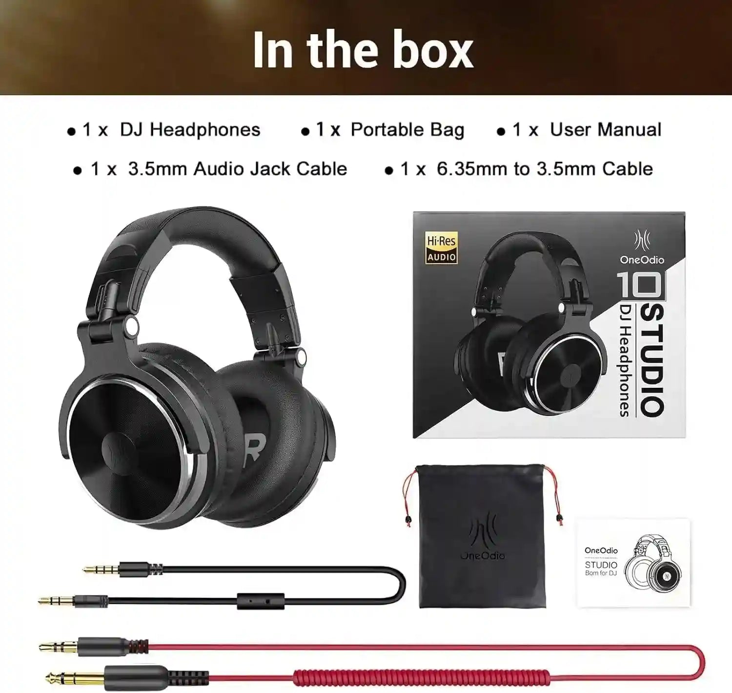 Tidesmit Wired Studio Headphones - Over-Ear Monitor with Mic Tidesmit