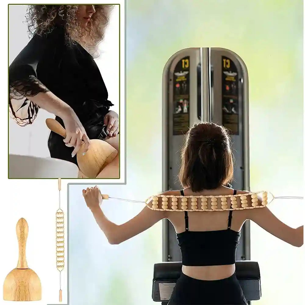 Wood Therapy Massage Roller - Professional Anti Cellulite Guasha Tool Massage Roller Tidesmit