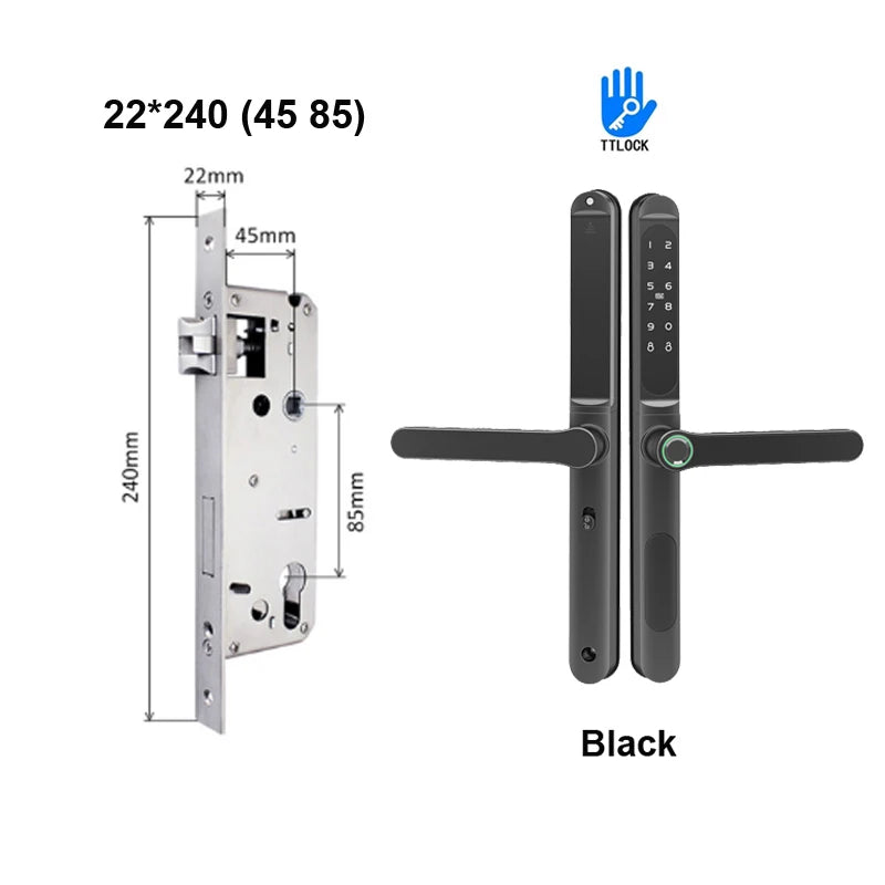 TTLock App Smart Aluminum Door Lock Waterproof Fingerprint Digital Password RFID Card Remote Electronic Sliding Glass Door Lock