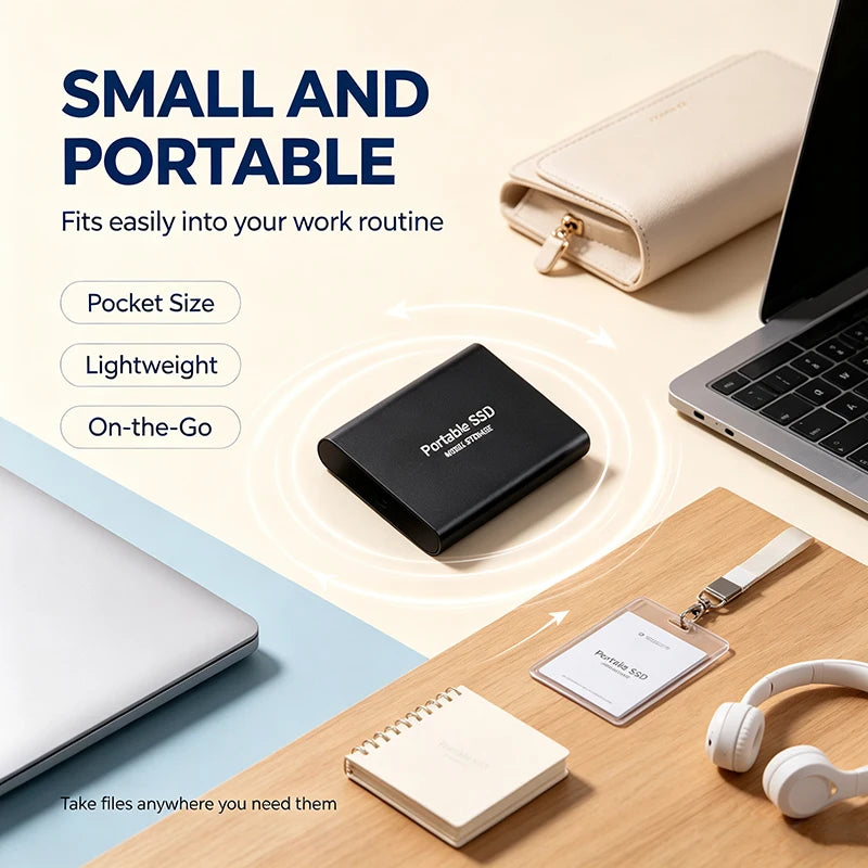 Portable External SSD 4TB High‑Speed Solid State Drive USB3.2 Type‑C Mass Storage Hard Disk 1TB 8TB 16TB for Laptop PC MAC Smart