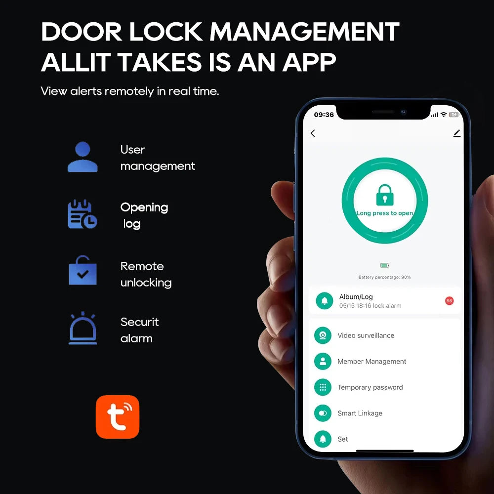 SANKESONG 3D Face Recognition Smart Door Lock,Palm Vein Recognition Video Smart Lock with Camera,Build-in WiFi,APP Control