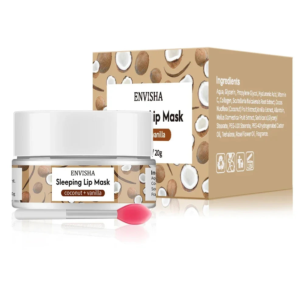 Lip Sleeping Mask Moisturizing Balm - Nourishing Overnight Treatment Lip Care Coconut mask Tidesmit