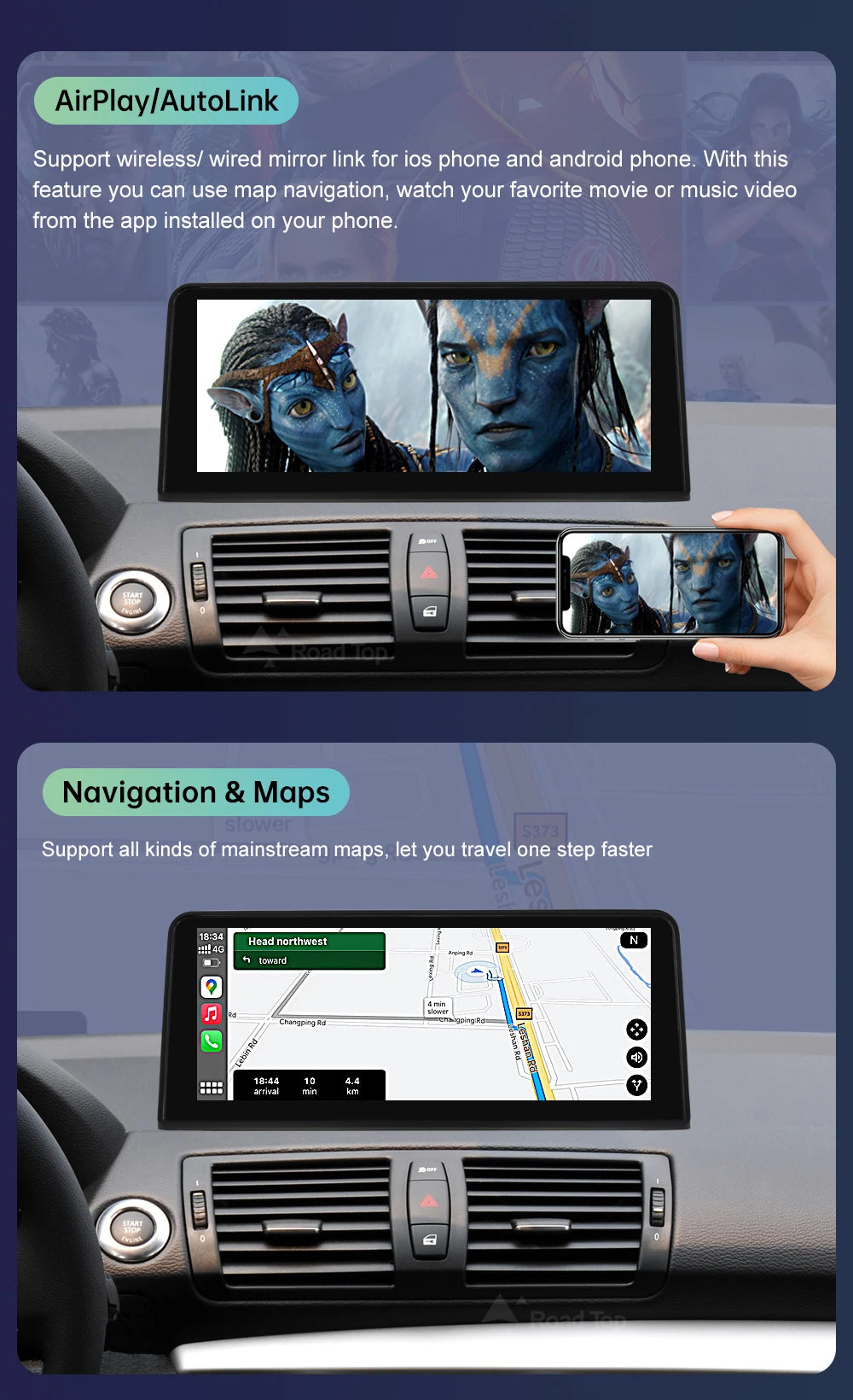 Wireless CarPlay Touch Display for BMW 1 Series E81 E87 CIC/CCC Tidesmit