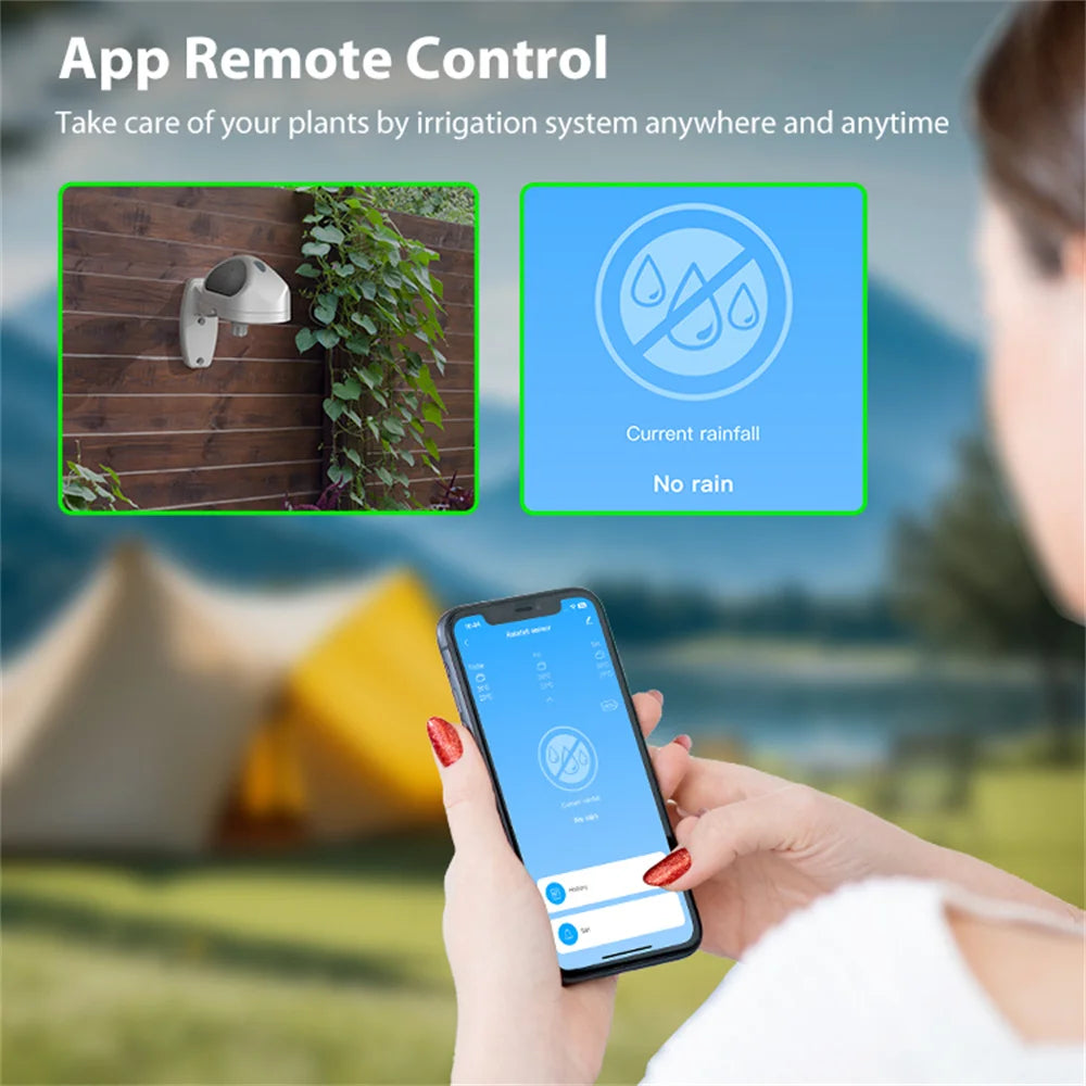 Tuya WiFi Rain Sensor Rainfall Duration Detection Outdoor Waterproof Battery Powered For Smart Life App Control Home Automation