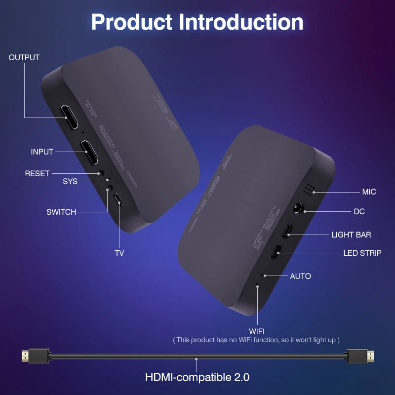 2026 New Ambient TV LED Backlight Sync to Screen For 40-85Inch Real-Time Sync LED Light Strip For 4K HDMI-Compatible 2.0 Device