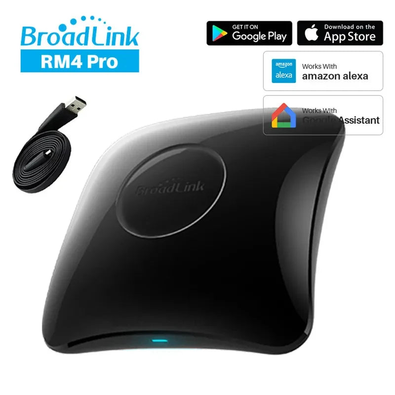 New BroadLink RM4 Pro Universal Remote Control Add HTS2 RF Controller IR Switch Smart Home Works Alexa Google Assistant
