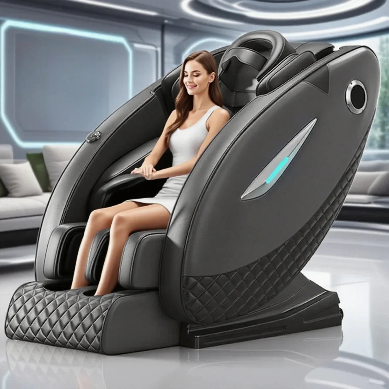 4D Full Body Massage Chair with Zero Gravity Shiatsu - Tidesmit Massage Chairs Black Tidesmit