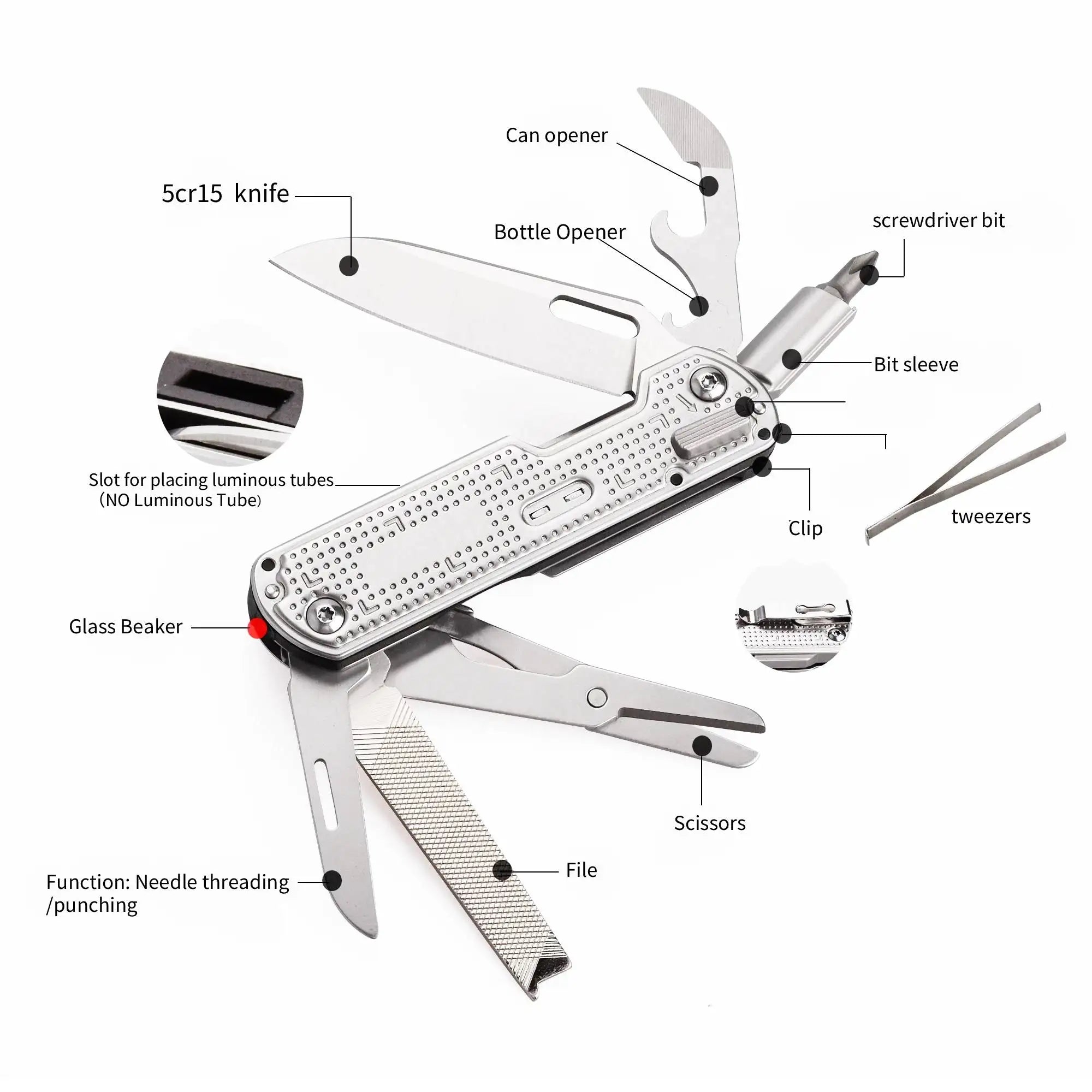 Daicamping DL21 DL15 Multitools Folding Knife Combination Tools Mini Portable Multifunctional EDC Hand Tools Set Multi Tool