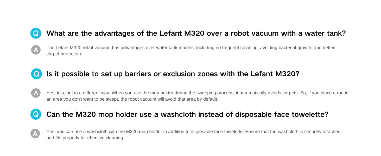 Tidesmit Lefant M320 Robot Vacuum showing 6000Pa suction feature and carpet detection capabilities