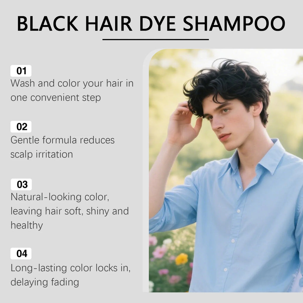 East Moon 5in1 Man Hair Dye Shampoo Repairing Gray White Non Irritating Keep Nourish Root Holiday Gift Black Hair Dyeing Shampoo