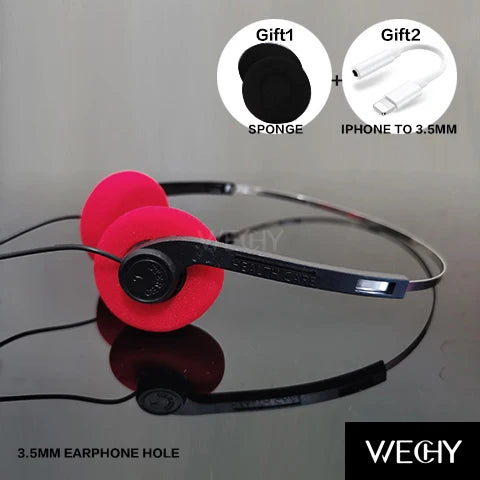 Retro Wired Headphones with Microphone - Lightweight Over-Ear Design Red-add-iphone Tidesmit