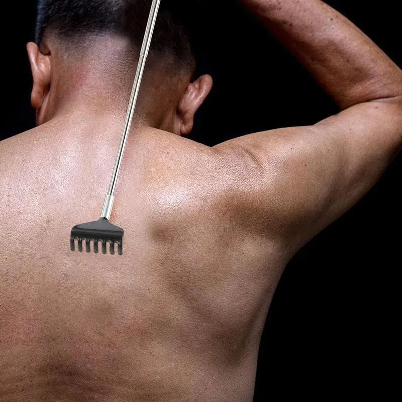 Telescopic Back Scratcher - Durable Stainless Steel Massager - White Back Massage Instrument Tidesmit
