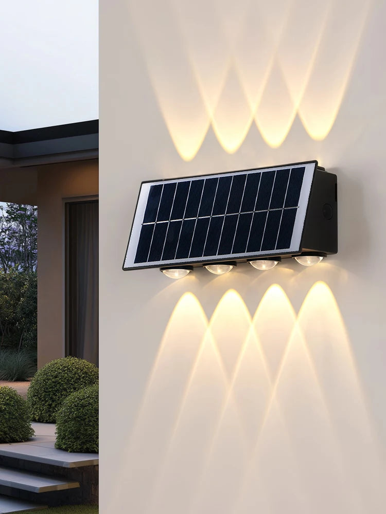 Modern Minimalist Solar Wall Light 4/6/8 LED Outdoor Waterproof Ip65 Garden Hallway Balcony Up and Down Light Wall Light