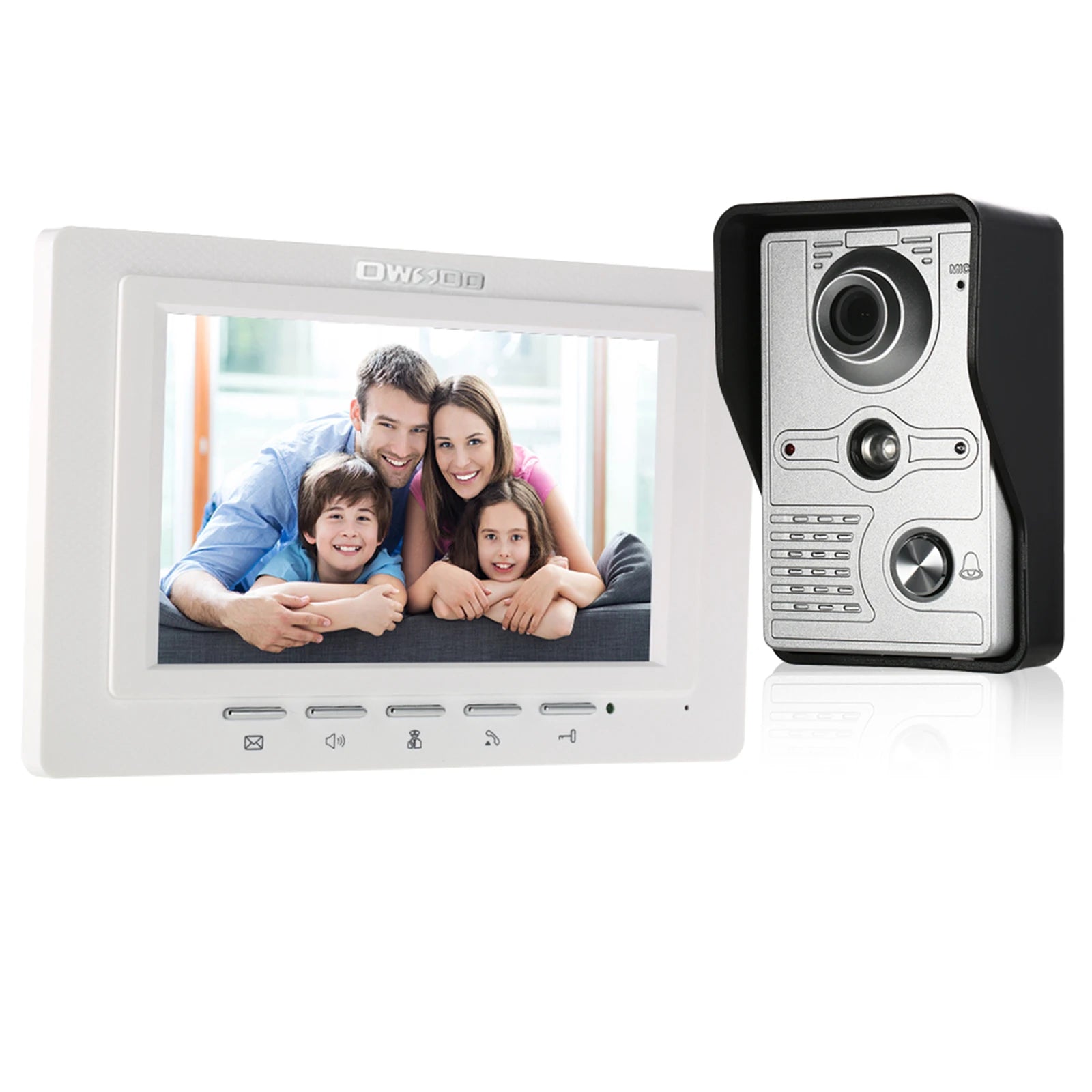 7 inch Wired Video Doorbell Indoor Monitor IR-CUT Outdoor Camera Visual Intercom Two-way Audio Remote Unlock Video Door Phone