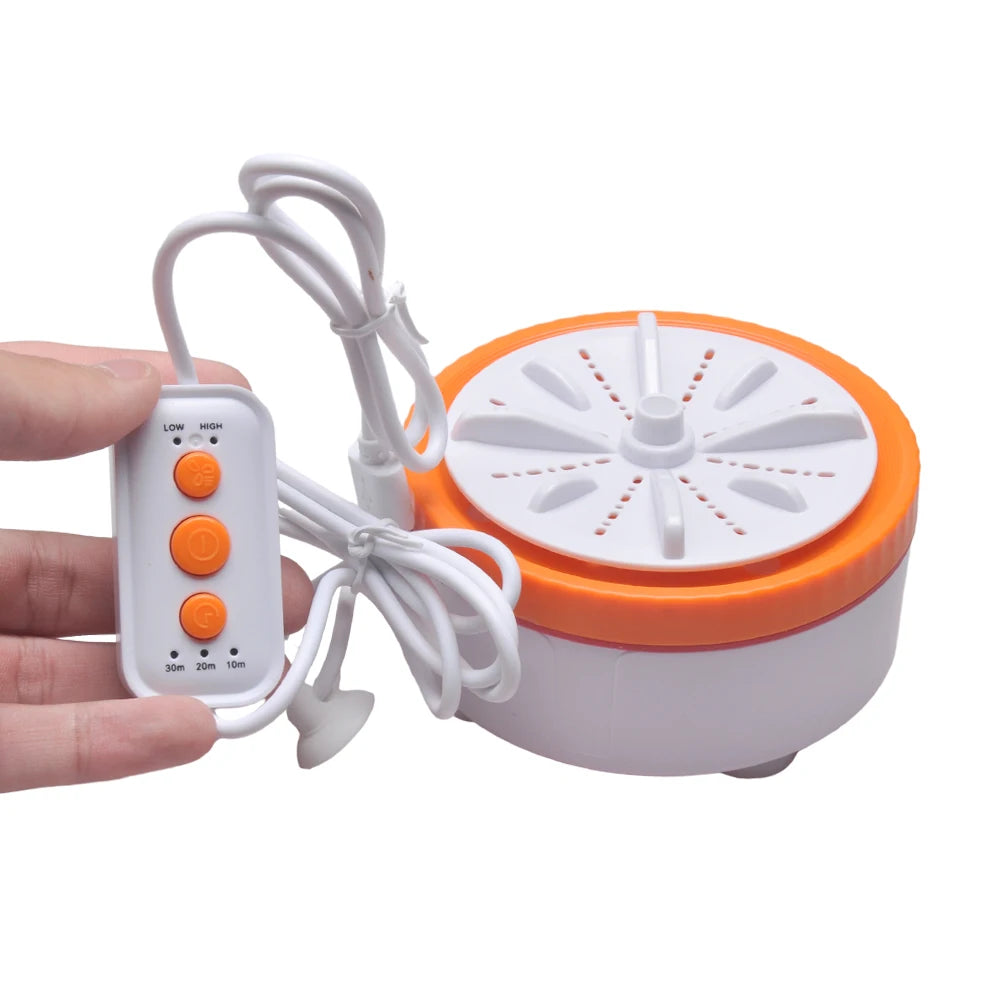 Tidesmit portable USB mini turbo washing machine for laundry and fruit cleaning, compact travel size, top view