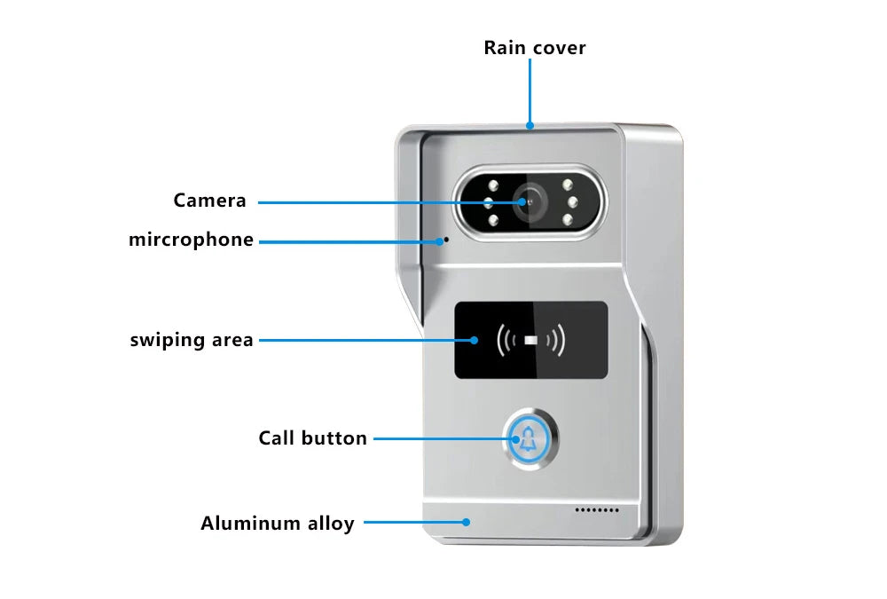 support tuya app Smart Video Intercom 1080P AHD WiFi Access Control System Camera Monitor Villa Home Security