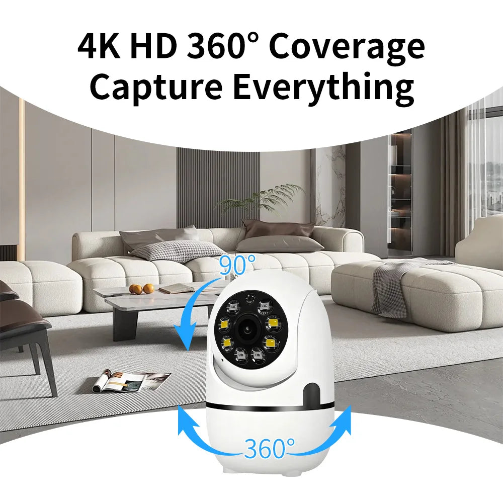 PEGATAH 2K 360° PTZ Home Security Camera Automatic Tracking AI Human Detection Night Vision Video Surveillance Monitor O-Kam Pro