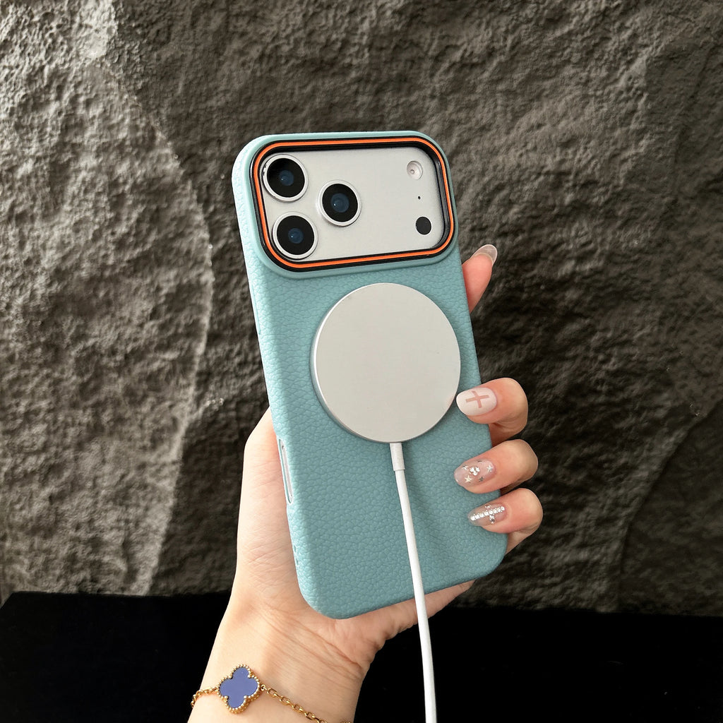 Magnetic iPhone Case with Lichee Pattern | Shock-Absorbing Slim TPU Cover Tidesmit