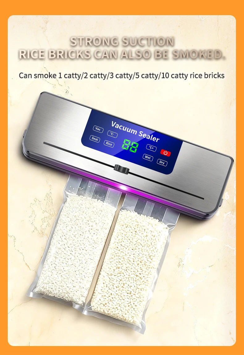 Wireless Portable Vacuum Sealer for Food Multi-Pack with Sealing Countdown Display Touch Waterproof Buttons Compact Kitchen Esse
