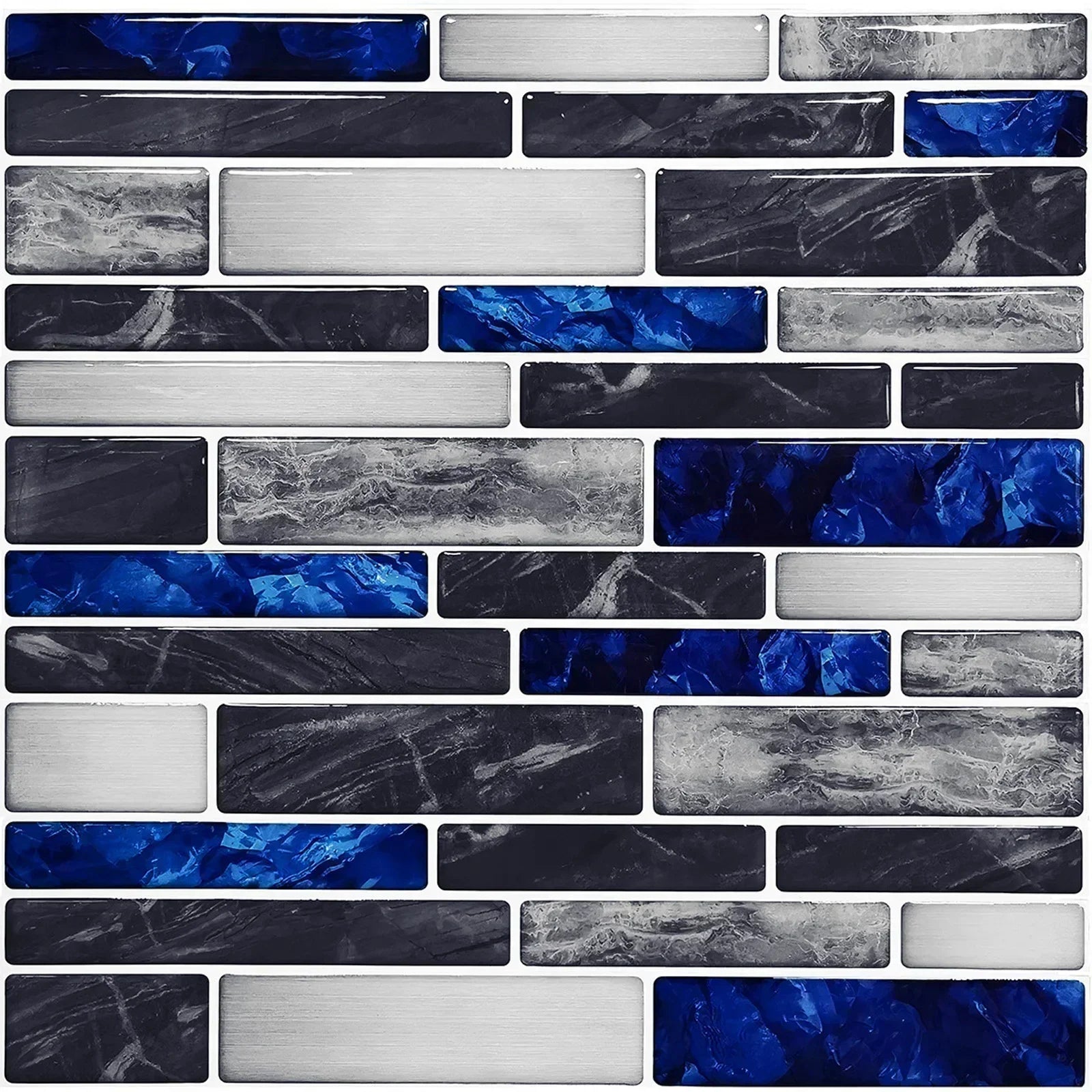 10pcs Self Adhesive Tiles Stickers Marble Mosaic Embossing Tile Stickers Kitchen Bathroom Waterproof  Wall Decals Decoration ﻿