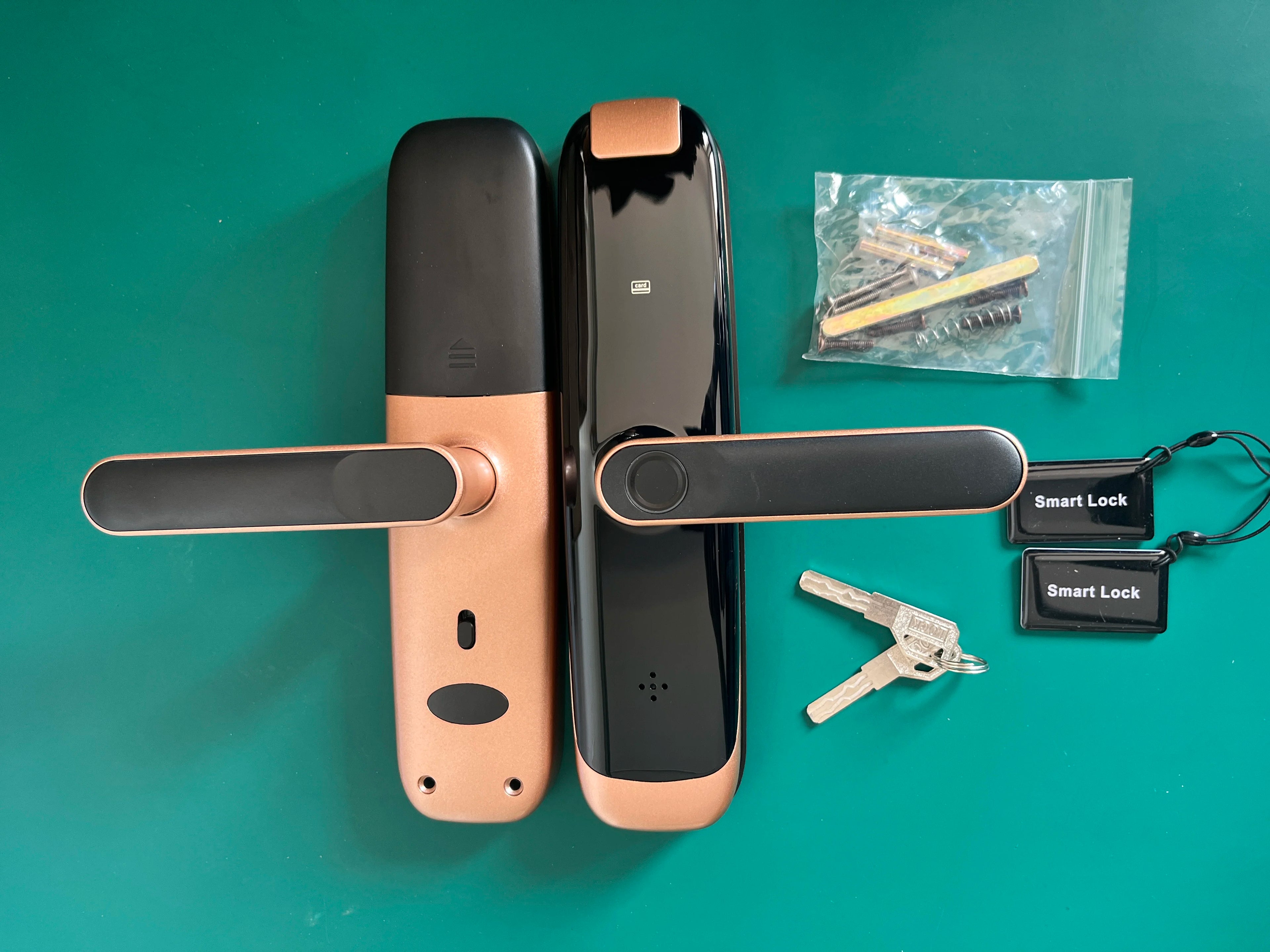 TUYA APP Compatible Smart Life App Unlock Smart Door Lock for Home Wood Door with Fingerprint Handle Combination Rfid Card