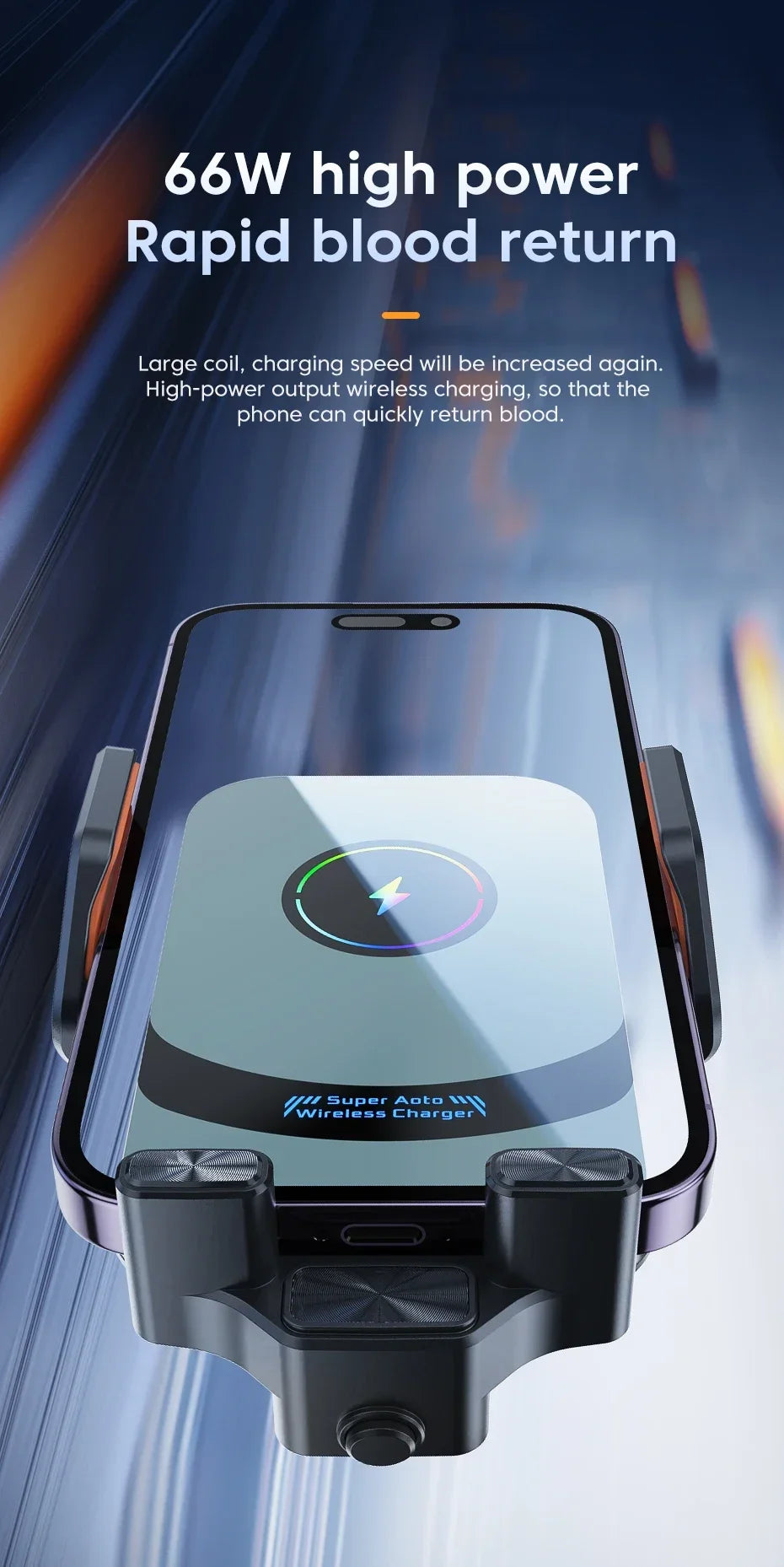Car Air Outlet Phone Wireless Charger Air Vent GPS Holder For iPhone 16 15 14 13 12 Pro Max Samsung Xiaomi Fast Charging Station