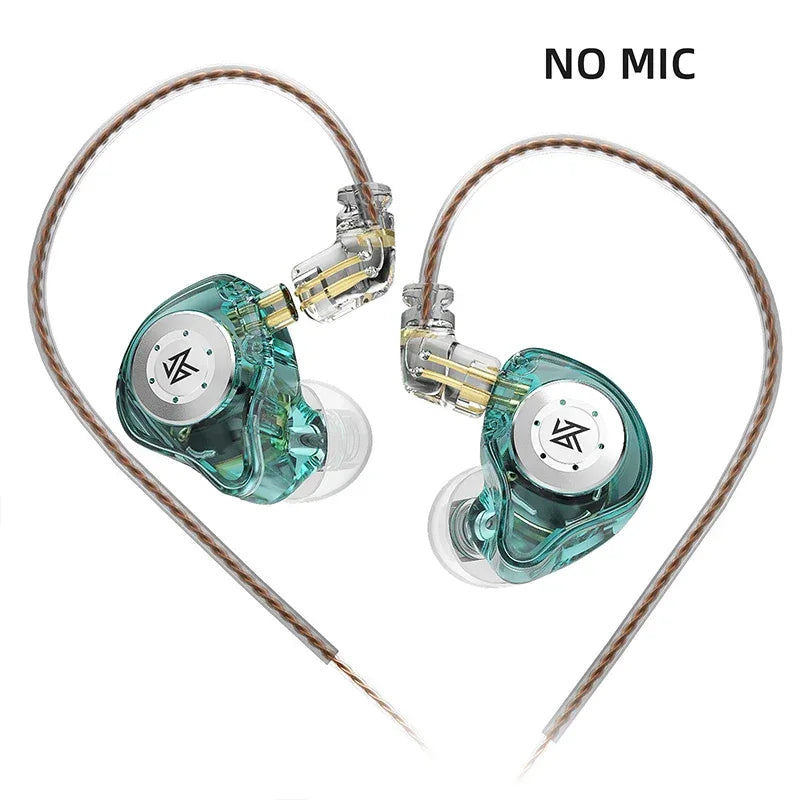 KZ EDX PRO 10mm Dual Magnetic Circuit Dynamic Drive Earphone HIFI Bass Earbud Sport Noise Cancelling Headset KZ ZSTX ZSN PRO ZAS Cyan NO MIC Tidesmit
