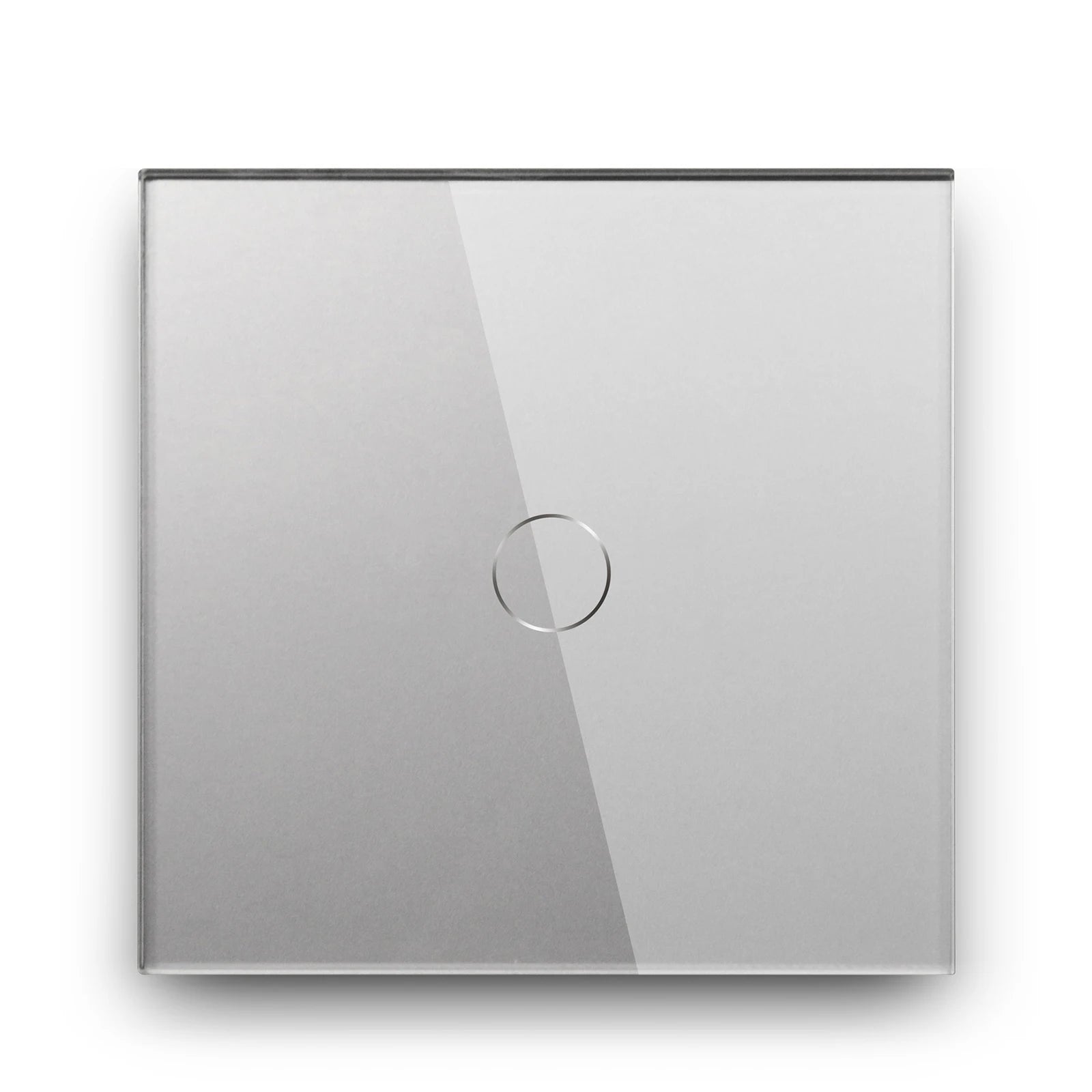 Crystal Glass WiFi Smart Light Switch | App-Controlled Wall Mount 1 Gang 1 Way Gray Tidesmit