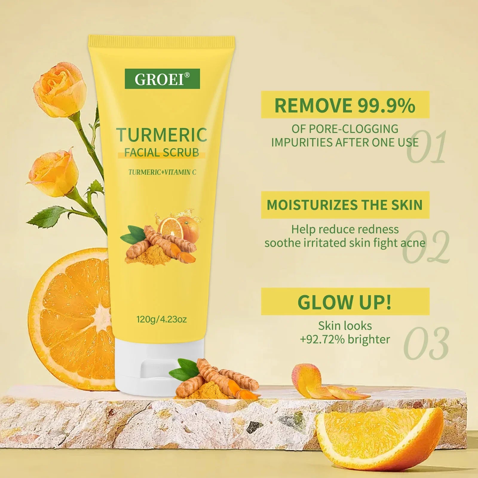 Turmeric Brightening Gel | Pore Minimizing Treatment 120g Scrubs Treatments Tidesmit