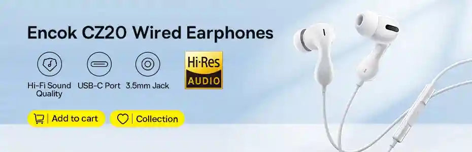 USB-C Wired Earbuds with Mic – White Noise Isolating In-Ear Headphones Tidesmit