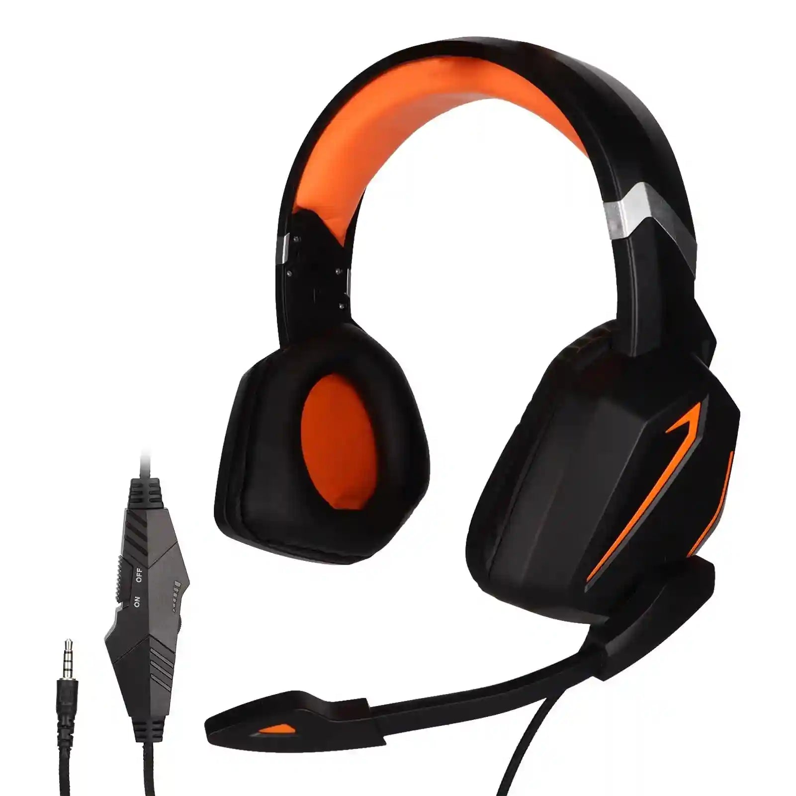 Gaming Headset with Surround Sound and Memory Foam - Black/Orange black orange Tidesmit