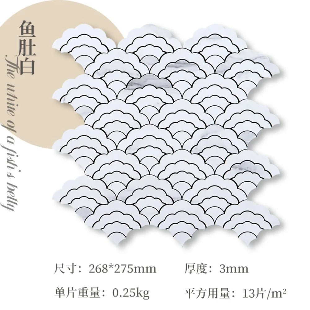 White cloud-scale self-adhesive wall sticker sheet, 268x275mm, 3mm thick
