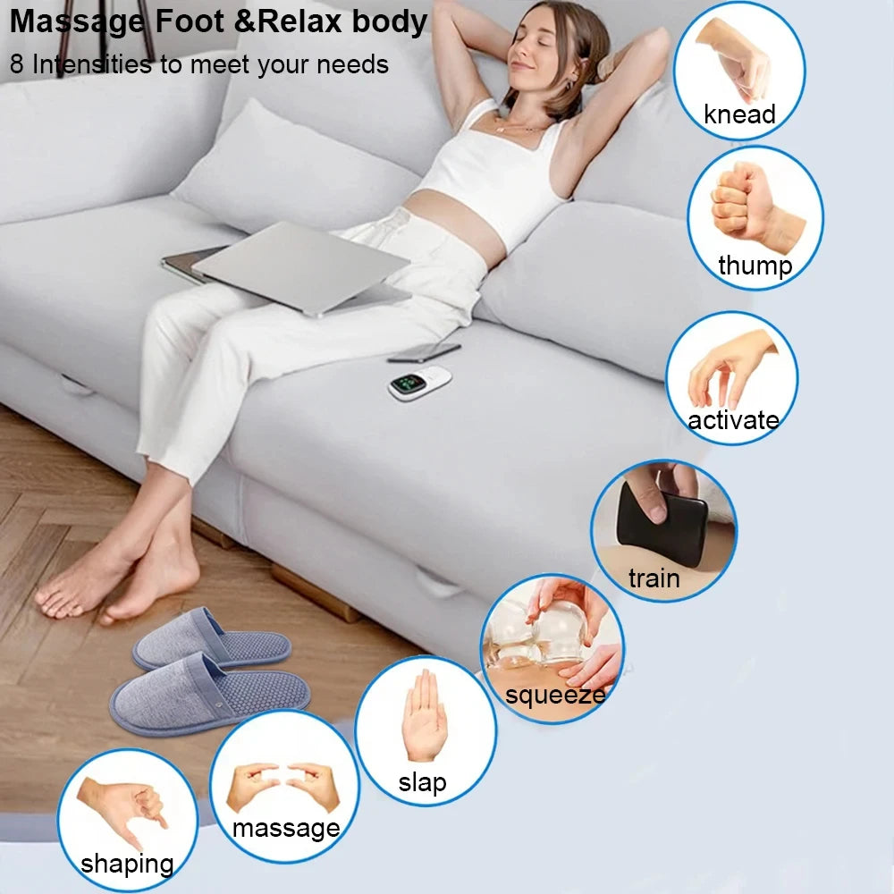 EMS Foot Massager Electric Pulse Relief Shoes - Portable Home Wellness Relaxation Treatment Tidesmit