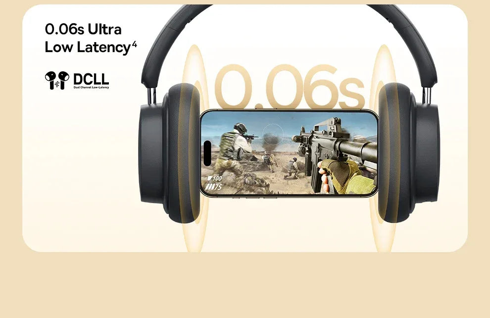 Baseus Wireless Headphones Bluetooth 5.3 HIFI Level Earphone 40mm Driver Foldable Over Ear Headsets 70H Playtime Spatial Audio Tidesmit