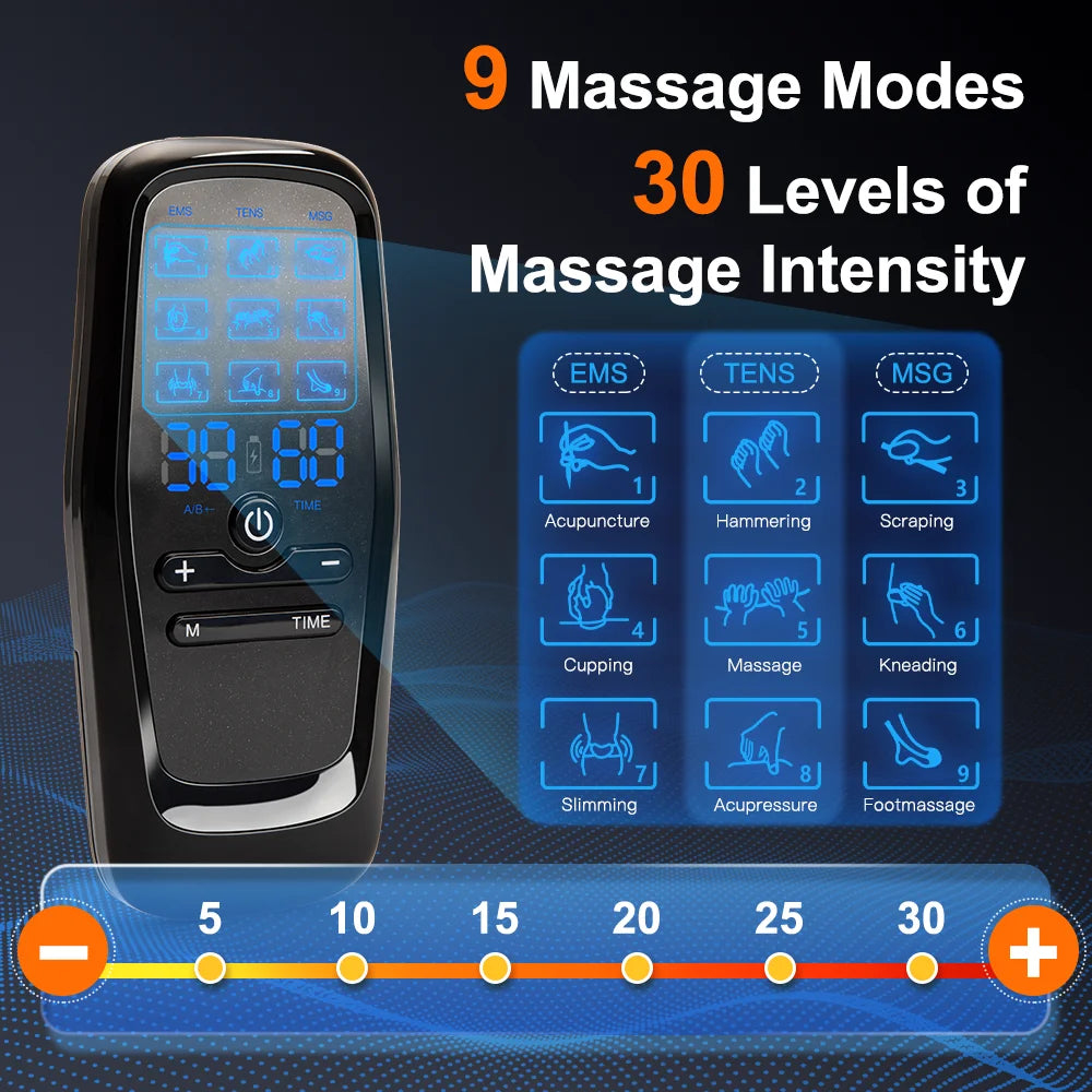 TENS Muscle Stimulator - Electric EMS Body Massager for Pain Relief Body Shaping Massage Equipment Tidesmit
