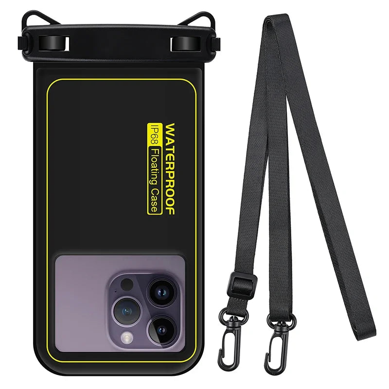 Waterproof Phone Pouch | Universal Crossbody Bag for Secure Travel black Tidesmit