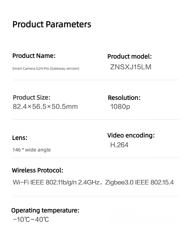 Aqara G2H Pro Smart Camera 1080P HD Gateway Hub Edition Night Vision Mobile Zigbee WIFI IP Surveillance Camera For HomeKit APP