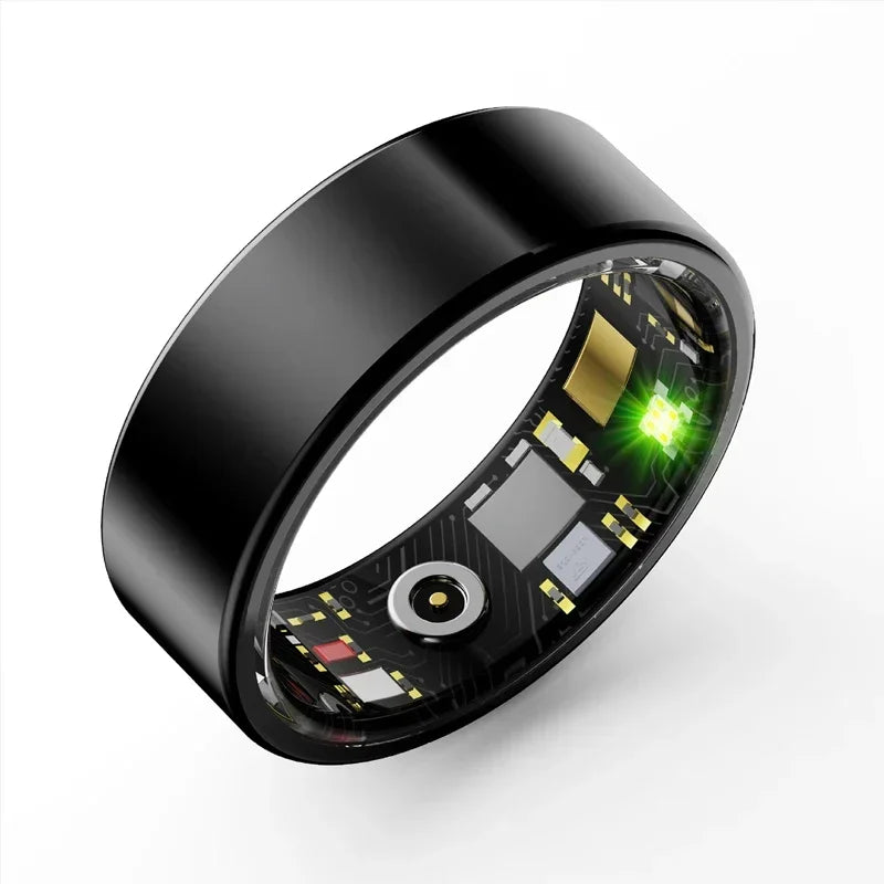Smart Ring Multifunctional Health Tracker Heart Rate Blood Oxygen Monitor Waterproof Men Women Bluetooth Ring Sleep Fitness Black Tidesmit