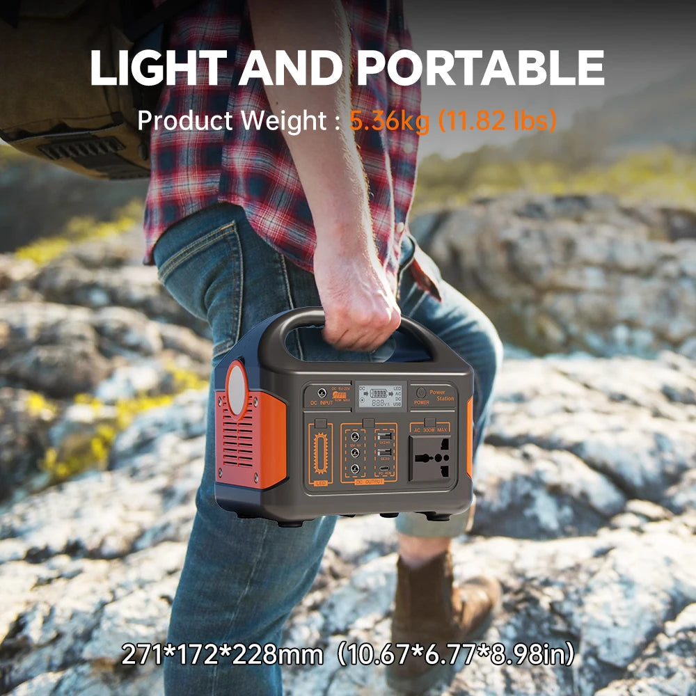 Gaiaray 500W 460Wh Portable Power Station LiFePO4 Battery UPS Backup Power Solar Generator Emergency Power Plant for Camping RV