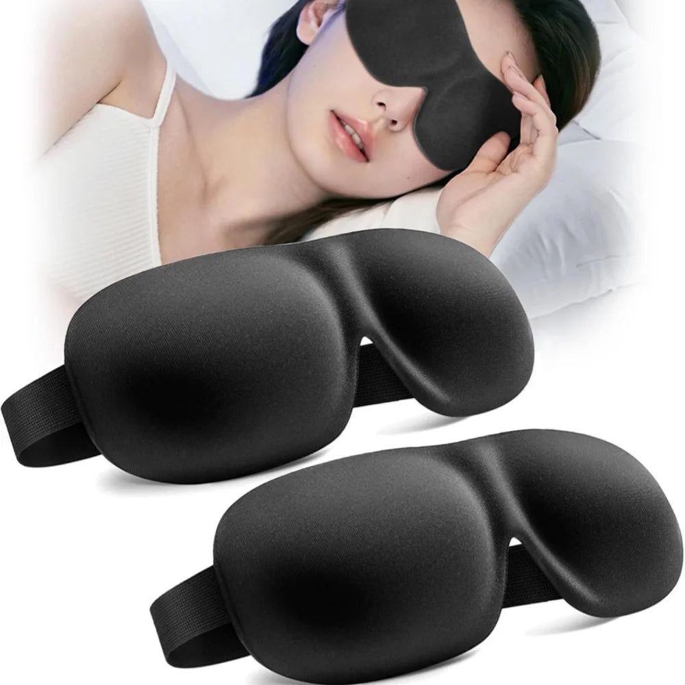 3D Sleep Mask Memory Foam - Ergonomic Light Blocking Travel Eye Cover Massage Chairs Tidesmit