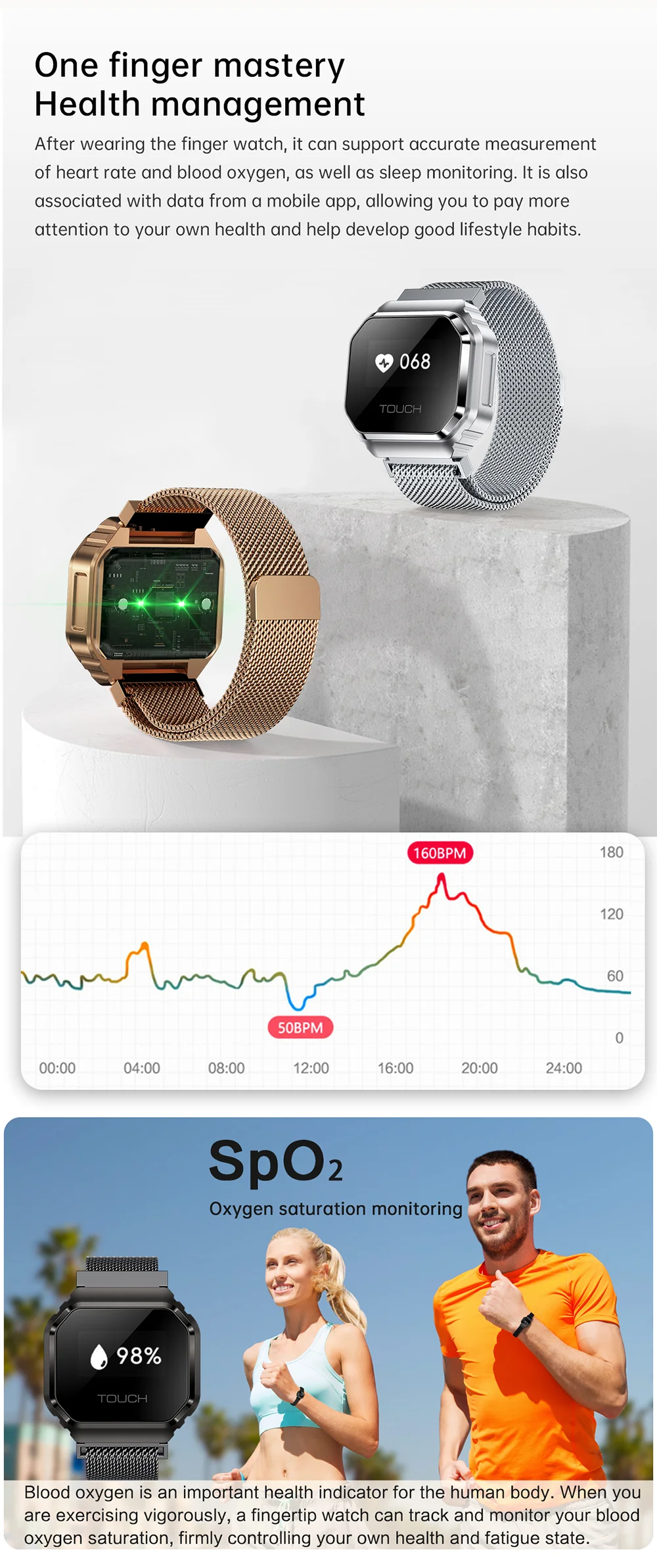 Smart Health Ring: Waterproof Heart Rate & Sleep Monitor Tidesmit