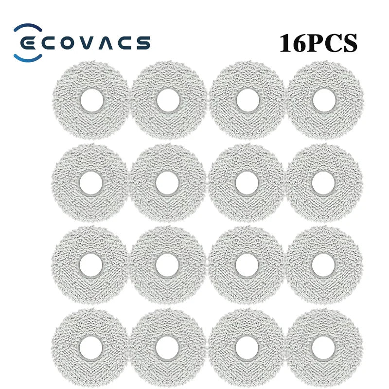 Tidesmit replacement accessory kit for ECOVACS T30 Pro OMNI including dust bags, brushes, filters, and mop pads.