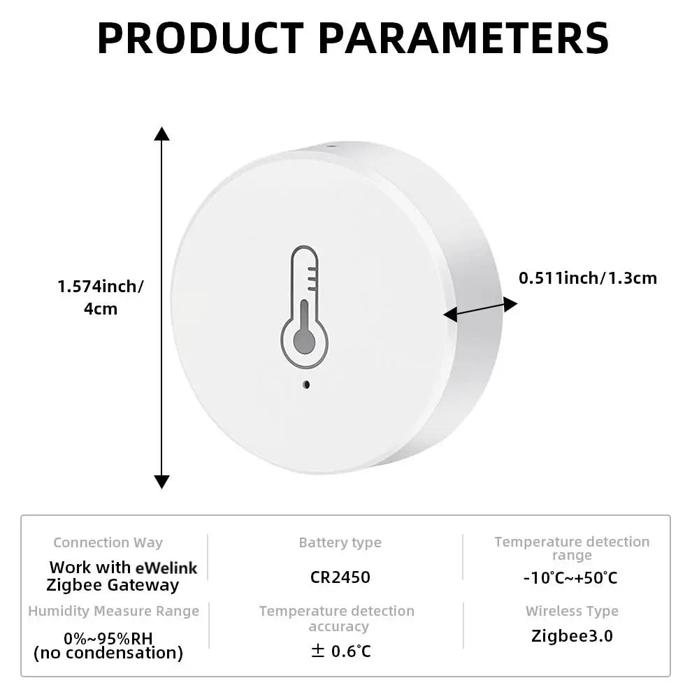 ZigBee Smart Thermometer Hygrometer | Remote App Monitor | Tidesmit Tidesmit