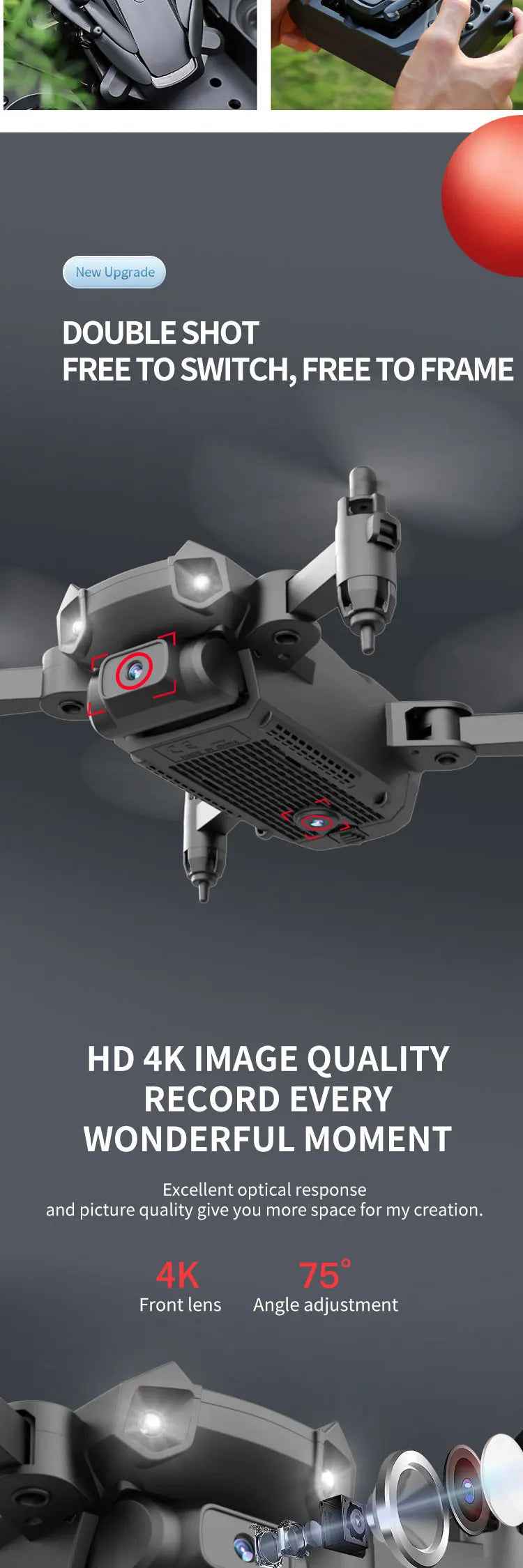 Mini 4K Camera Drone - Foldable WiFi FPV Quadcopter by Tidesmit Tidesmit
