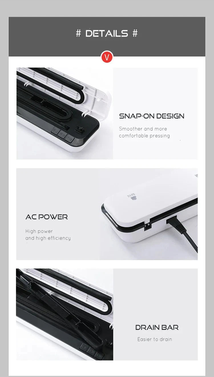 30cm Sealing Vacuum Sealing Machine Universal Dry/Moist/Oily/Powder Food Preservation Sealer for Kitchen Use