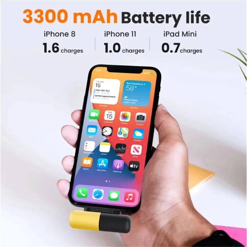 Mini Portable Charger 3000mAh for iPhone and Android - Fast Charging Tidesmit
