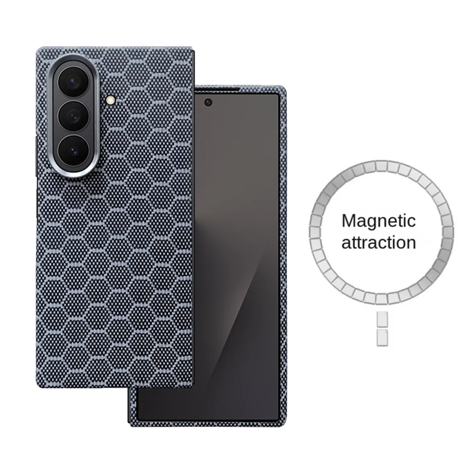 Samsung Galaxy Z Fold 7 Aramid Carbon Fiber Case - Slim Military Grade Protection Honeycomb Galaxy Z Fold7 Tidesmit