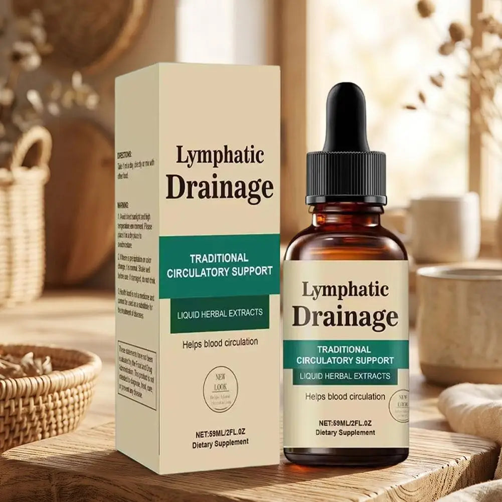 Natural Herbal Lymphatic Drainage Drops, Fast Absorb Detox Liquid Supplement Improve Blood Circulation Relieve Swelling Immune