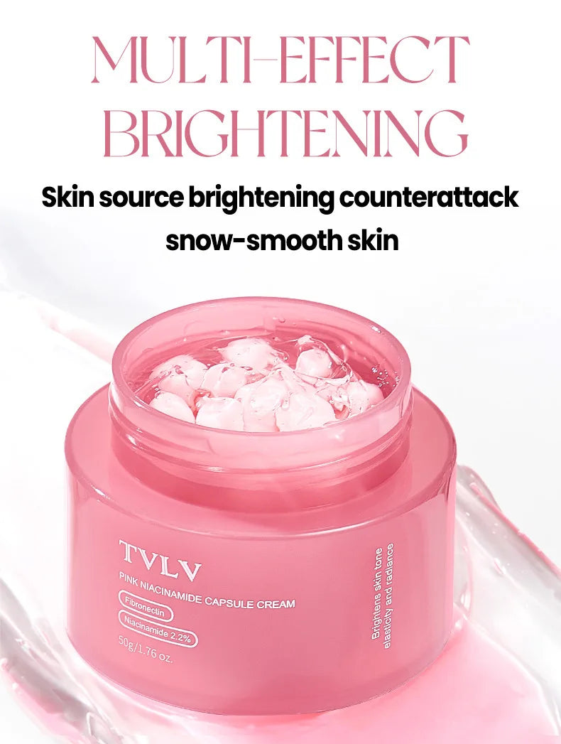 Pink Niacinamide Capsule Cream Moisturizing, Brightening, Delicate and Moisturizing Facial lotion Cream